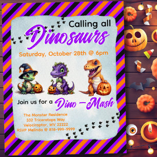 Halloween Dinosaur Dino-Mash-Party Einladung Poster