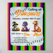 Halloween Dinosaur Dino-Mash-Party Einladung Poster (Vorne)