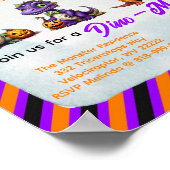 Halloween Dinosaur Dino-Mash-Party Einladung Poster (Ecke)