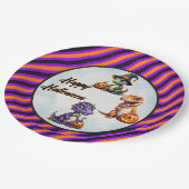 Halloween Dinosaur Dino-Mash-Party Pappteller (Schrägansicht)