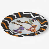 Halloween Dinosaur Dino-Mash-Party Pappteller (Schrägansicht)