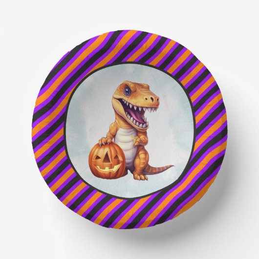 Halloween Dinosaur Dino-Mash-Party Pappteller (Vorderseite)