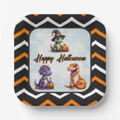 Halloween Dinosaur Dino-Mash-Party Pappteller (Vorderseite)