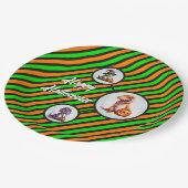 Halloween Dinosaur Dino-Mash-Party Pappteller (Schrägansicht)