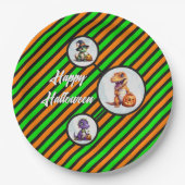 Halloween Dinosaur Dino-Mash-Party Pappteller (Vorderseite)