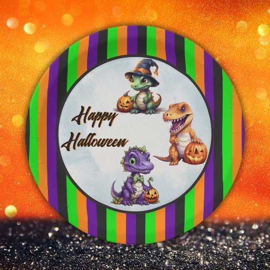 Halloween Dinosaur Dino-Mash-Party Pappteller