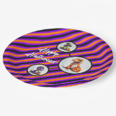 Halloween Dinosaur Dino-Mash-Party Pappteller (Schrägansicht)