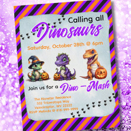 Halloween Dinosaur Dino-Mash-Party Postkarte