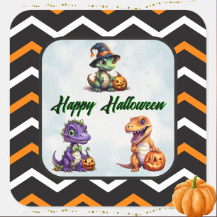 Halloween Dinosaur Dino-Mash-Party Quadratischer Aufkleber