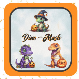 Halloween Dinosaur Dino-Mash-Party Quadratischer Aufkleber