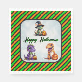 Halloween Dinosaur Dino-Mash-Party Serviette (Vorderseite)