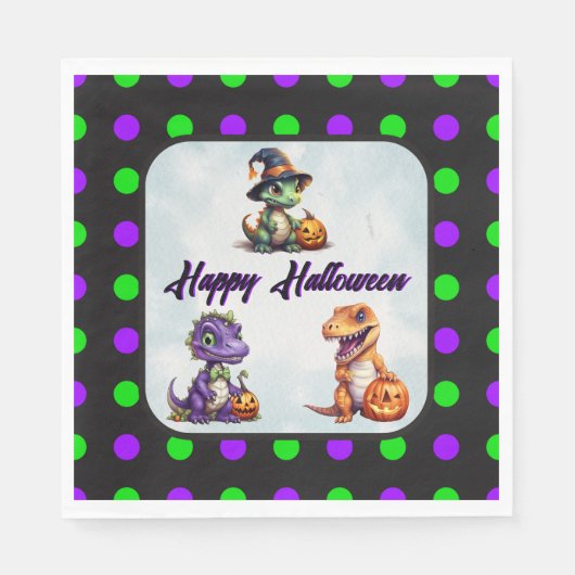 Halloween Dinosaur Dino-Mash-Party Serviette (Vorderseite)