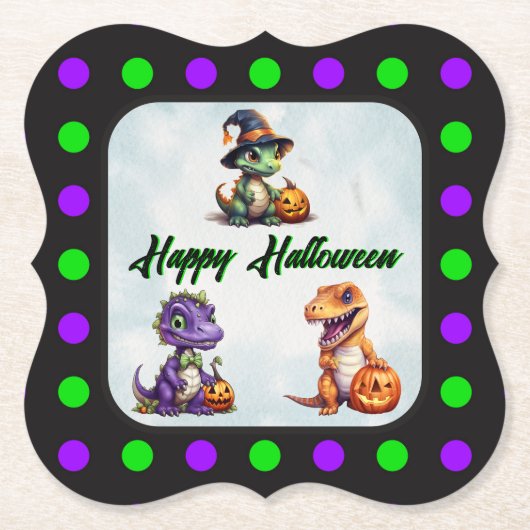 Halloween Dinosaur Dino-Mash-Party Untersetzer (Vorderseite)