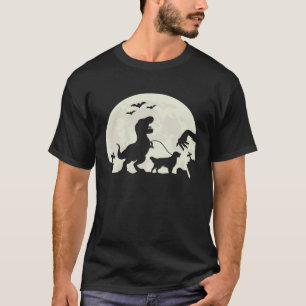 Halloween-Dinosaur gehender Golden Retriever T-Shirt