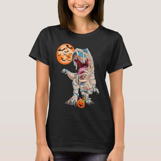 Halloween Dinosaur Pumpkin Boys Kids Dinosaur rex T-Shirt (Vorderseite)