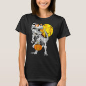 Halloween Dinosaur Rex Skeleton Scary Boys Kids Te T-Shirt (Vorderseite)