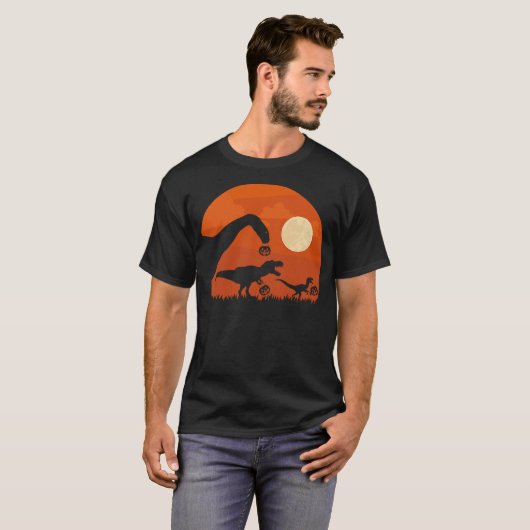 Halloween Dinosaur Shirt T-Rex Pumpkin Gift Kids (Vorne ganz)
