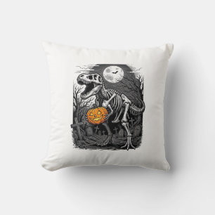 Halloween-Dinosaur-Skelett-Kürbis-Vintage-Shirt Kissen