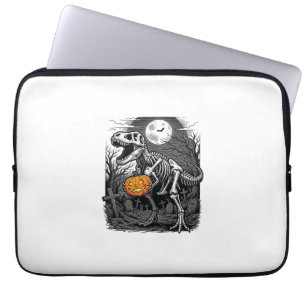 Halloween-Dinosaur-Skelett-Kürbis-Vintage-Shirt Laptopschutzhülle