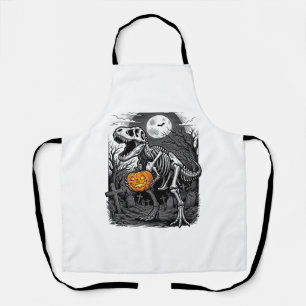 Halloween-Dinosaur-Skelett-Kürbis-Vintage-Shirt  Schürze