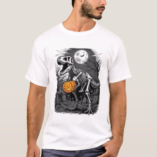 Halloween-Dinosaur-Skelett-Kürbis-Vintage-Shirt  T-Shirt