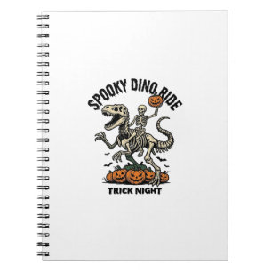 Halloween-Dinosaur-Skelett Vintage-Trick-Ride_1 Notizblock