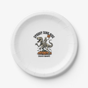 Halloween-Dinosaur-Skelett Vintage-Trick-Ride_1 Pappteller