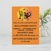Halloween Dinosaur Spooky T-Rex-Halloween-Party  Einladung (Stehend Vorderseite)