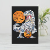 Halloween Dinosaur T rex Mummy Pumpkin Einladung (Stehend Vorderseite)