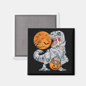 Halloween Dinosaur T rex Mummy Pumpkin Magnet (Vorderseite/Rückseite)
