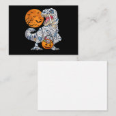 Halloween Dinosaur T rex Mummy Pumpkin Mitteilungskarte (Vorne/Hinten)