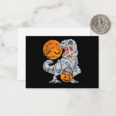 Halloween Dinosaur T rex Mummy Pumpkin Mitteilungskarte (Vorderseite/Rückseite Beispiel)