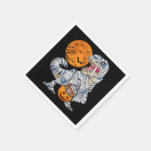 Halloween Dinosaur T rex Mummy Pumpkin Serviette (Ecke)