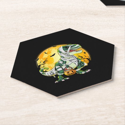 Halloween Dinosaur T rex Mummy Pumpkin Untersetzer (angewinkelt)