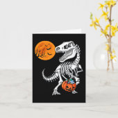 Halloween Dinosaur T Rex Skeleton Beängstigend Boy Karte (Gelbe Blume)
