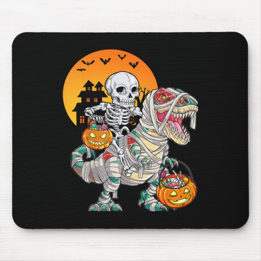Halloween Dinosaur T Rex Skeleton Beängstigend Boy Mousepad (Vorne)