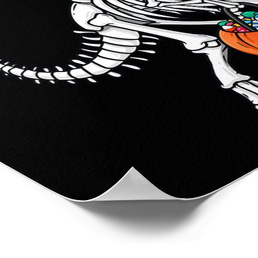 Halloween Dinosaur T Rex Skeleton Beängstigend Boy Poster (Ecke)