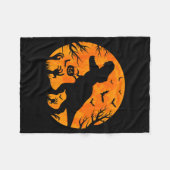 Halloween Dinosaur T Rex With Pumpkin Dinosaur Hal Fleecedecke (Vorderseite (Horizontal))