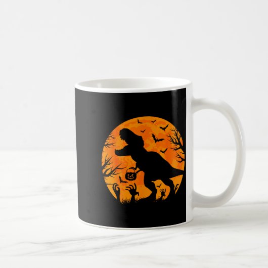 Halloween Dinosaur T Rex With Pumpkin Dinosaur Hal Kaffeetasse (Rechts)