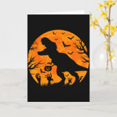 Halloween Dinosaur T Rex With Pumpkin Dinosaur Hal Karte (Gelbe Blume)