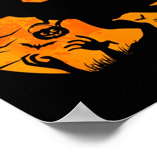 Halloween Dinosaur T Rex With Pumpkin Dinosaur Hal Poster (Ecke)