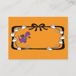 Halloween Dinosaur With Bat Wings Orange Platzkarte
