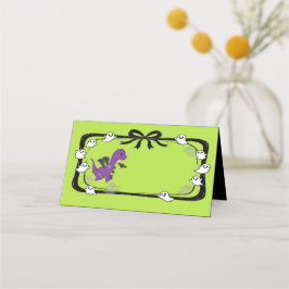 Halloween Dinosaur With Bat Wings Place Card Platzkarte