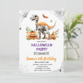 Halloween-Dinosaurier-Party Einladung (Stehend Vorderseite)