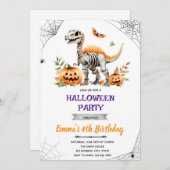 Halloween-Dinosaurier-Party Einladung (Vorne/Hinten)