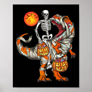 Halloween-Dinosaurier-Skelett T Rex Grusel-Kürbis- Poster