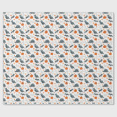 Halloween Dinosaurier Skelette Pumpkin & Bats Geschenkpapier (Flach)