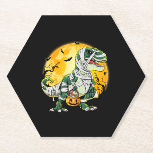 Halloween-Dinosaurier T-Rex-Mumie Kürbis Untersetzer