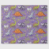 Halloween Dinosaurs Pattern Geschenkpapier (Flach)