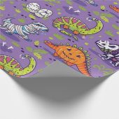 Halloween Dinosaurs Pattern Geschenkpapier (Ecke)